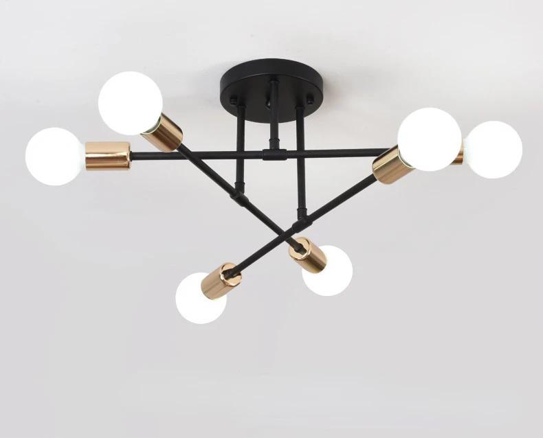 Postmodern Multiple Rod Iron Sputnik Ceiling Lamp Chandelier Vintage Industrial Light Lighting Fixture Kitchen Luminaire
