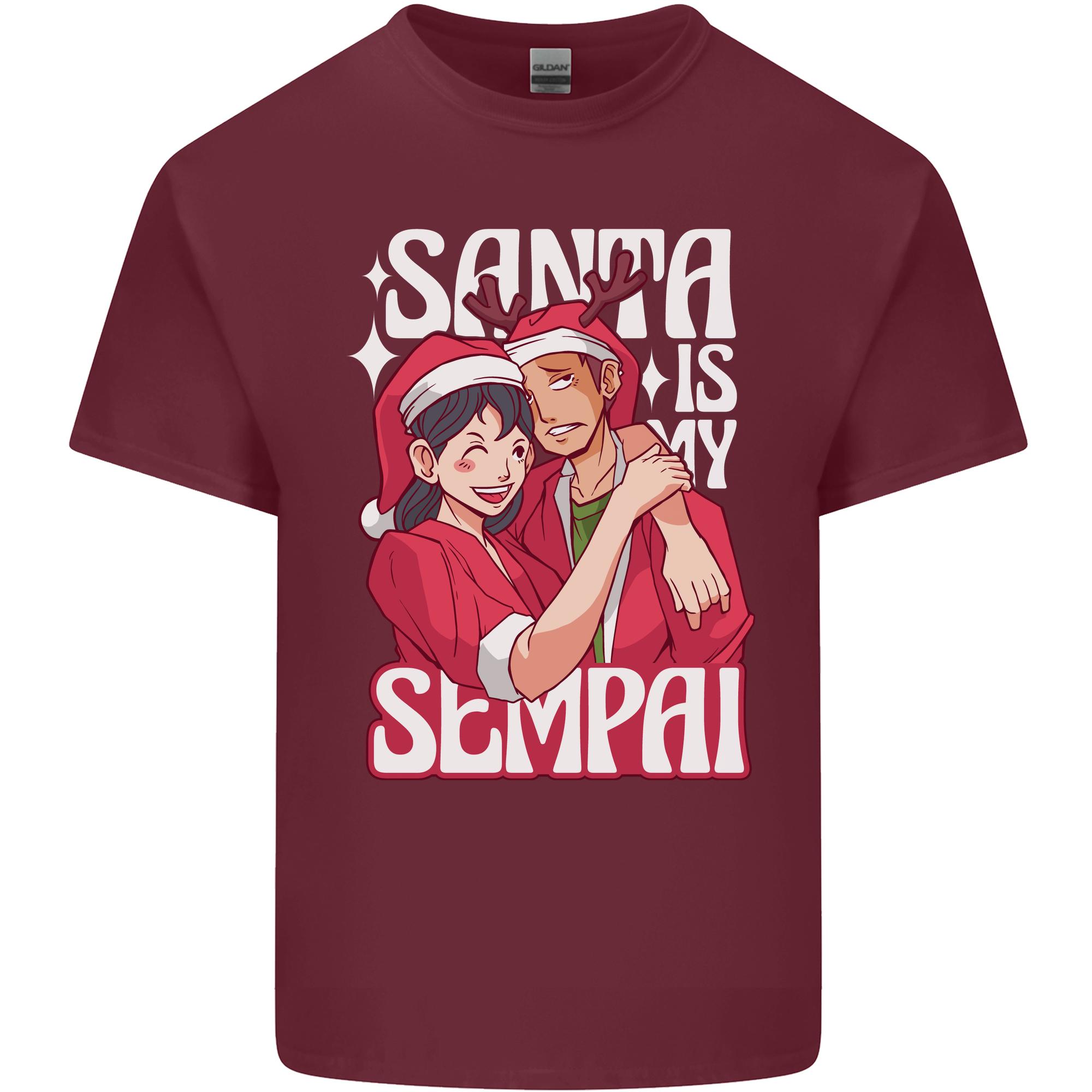 Anime Santa is My Sempai Funny Christmas Xmas Unisexs Light Cotton TShirt S