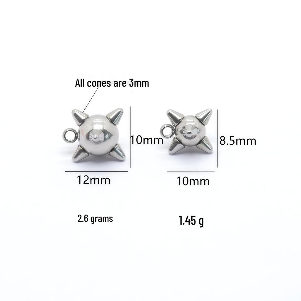 3D Stainless Steel Meteor Hammer Nail Pendant | DIY Jewelry Charm Accessory