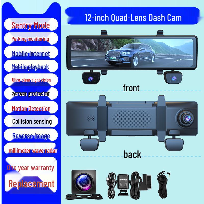 2025 Wireless 360° Dash Cam with Sentinel Mode & 24-Hour Parking Monitoring