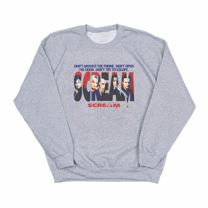 

Scream Movie Sweatshirt Autumn Winter Women Hoodies 90s Horror Movie Shirt Halloween Shirt Long Sleeve Female Clothing M