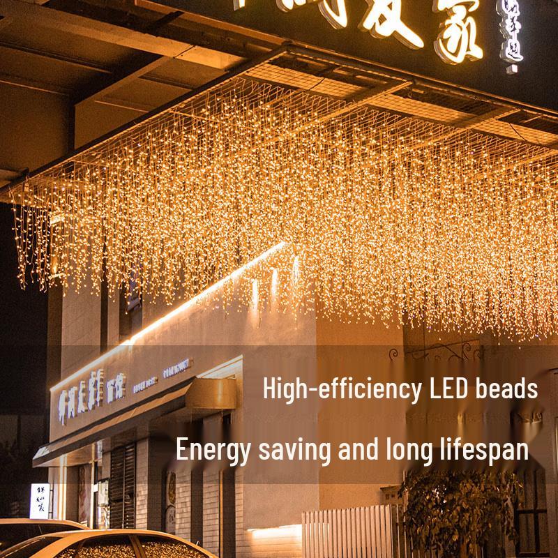 Outdoor Waterproof LED Icicle Waterfall String Lights