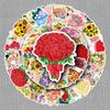 50-Pack Creative Waterproof Flower Bouquet Stickers for Suitcases, Laptops, Skateboards, DIY Decor