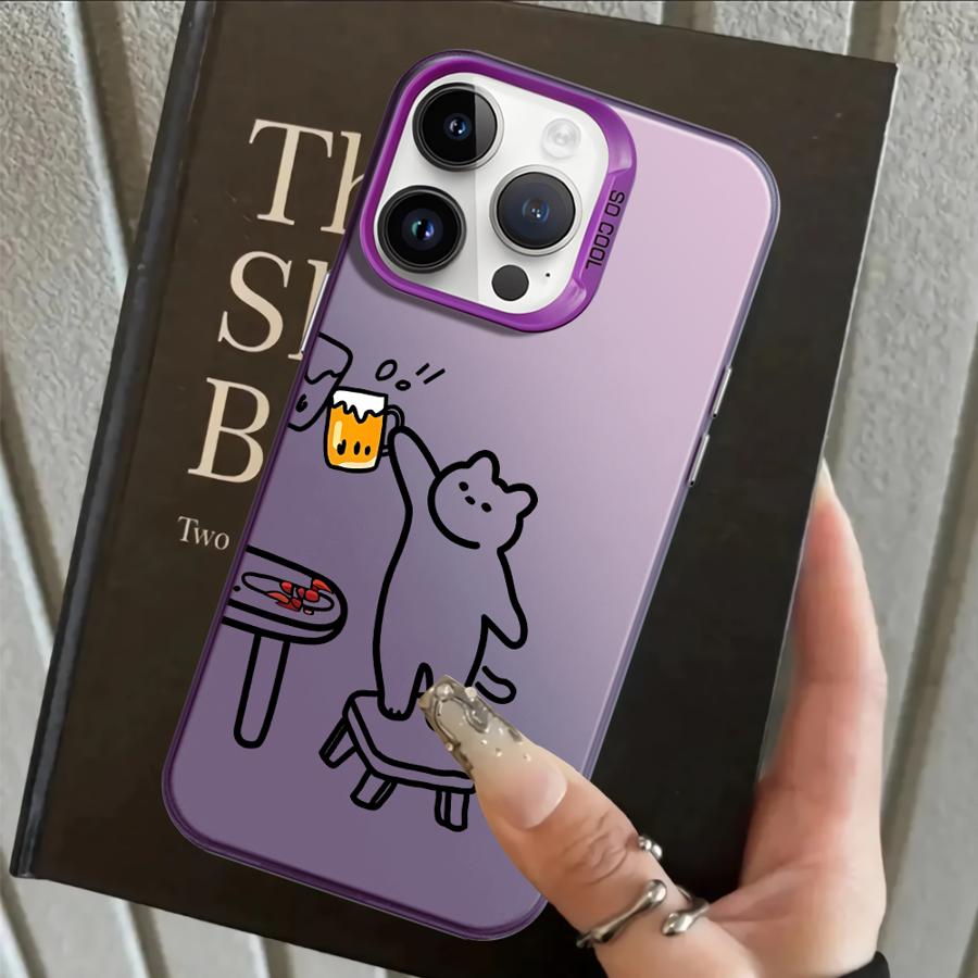 Funny Cat Clear Couple Paired Back Phone Cover Case for iPhone 17 Pro Max 16 11 14 XR XS Air 13 Pro 12 15 Plus
