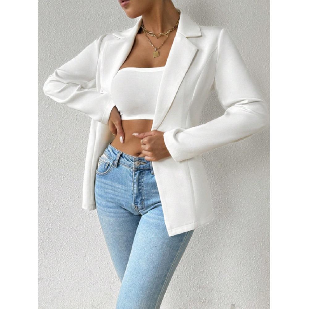 Women's Elegant Blazers Long Sleeve Solid Formal Blazer Ladies Office Work Set Single Button Outerwears Jackets Coat