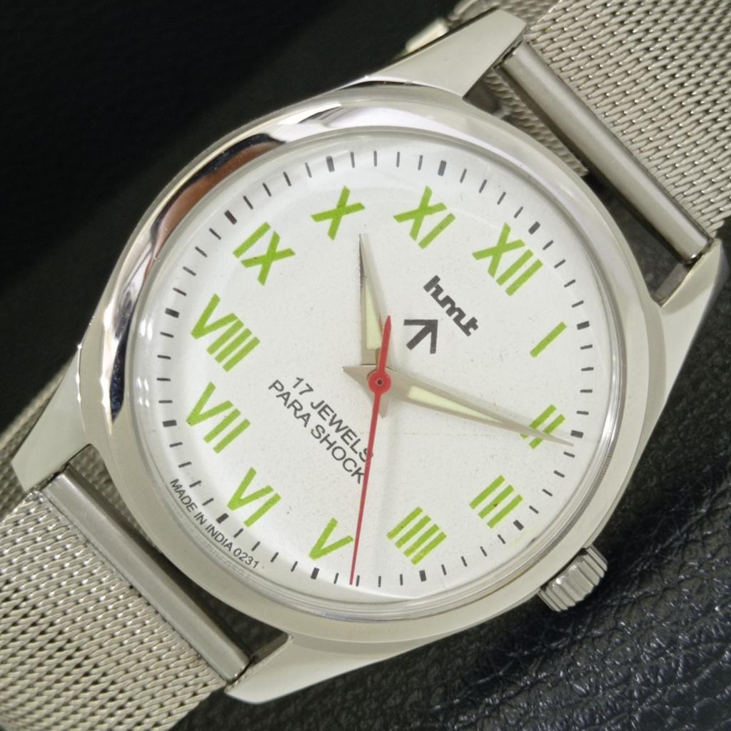 

VINTAGE HMT HAND-WINDING INDIAN MENS WHITE COLOR DIAL WATCH a441035-4 HT-a441035