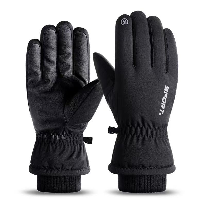 

Ski Gloves for Men In Winter Waterproof Cold and Velvet Thickened Outdoor Sports Warm Winter Cycling Touch Screen Gloves One Size
