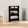 Shoe Cabinet Black Oak Effect 60 x 18 x 90 cm Engineered Wood