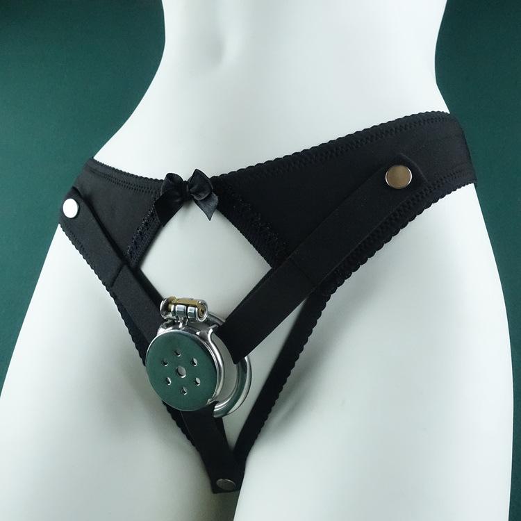 Black Rose Red Men's Thong Chastity Lock Fixing Strap for Underwear Stability