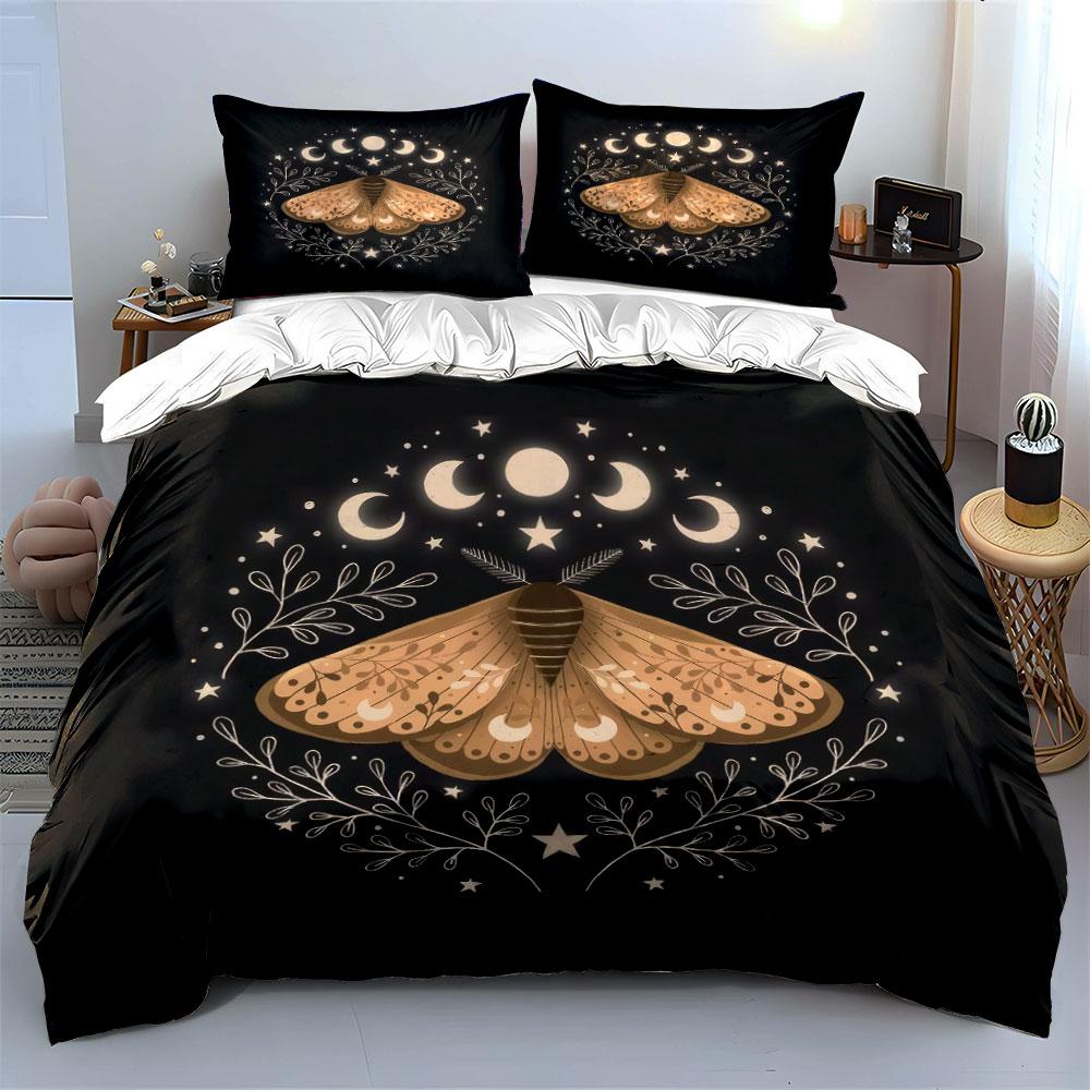 Boho Motte Lunar Wohnkultur Mehrere Größen Kinder- Und Schlafzimmer Für Erwachsene Exquisites 3-teiliges Bettwäsche-Set, Geschenk