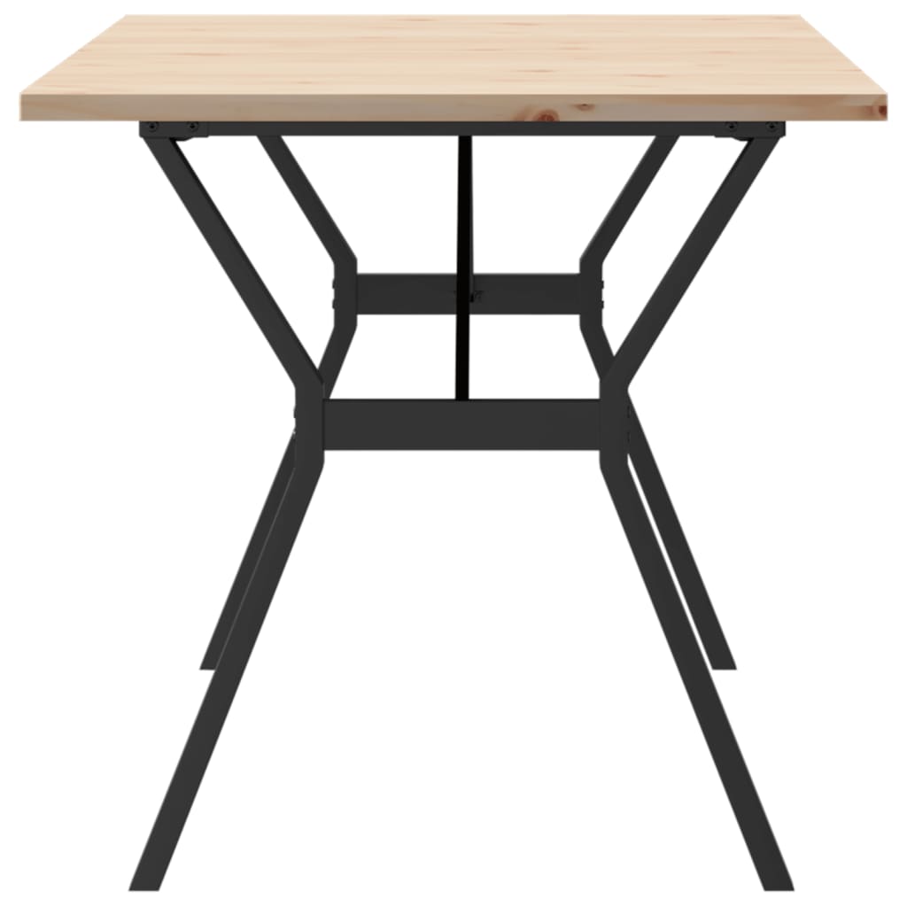 Dining Table with Y shaped Frame 140 x 80 x 75.5 cm Solid Pine Wood & Steel