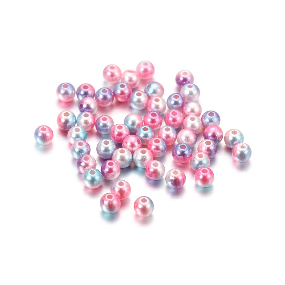 50-400Pcs 3-12mm Colorful Acrylic ABS Imitation Pearl Bead Loose Spacer Beads for DIY Bracelet Necklace Jewelry Making Supplies