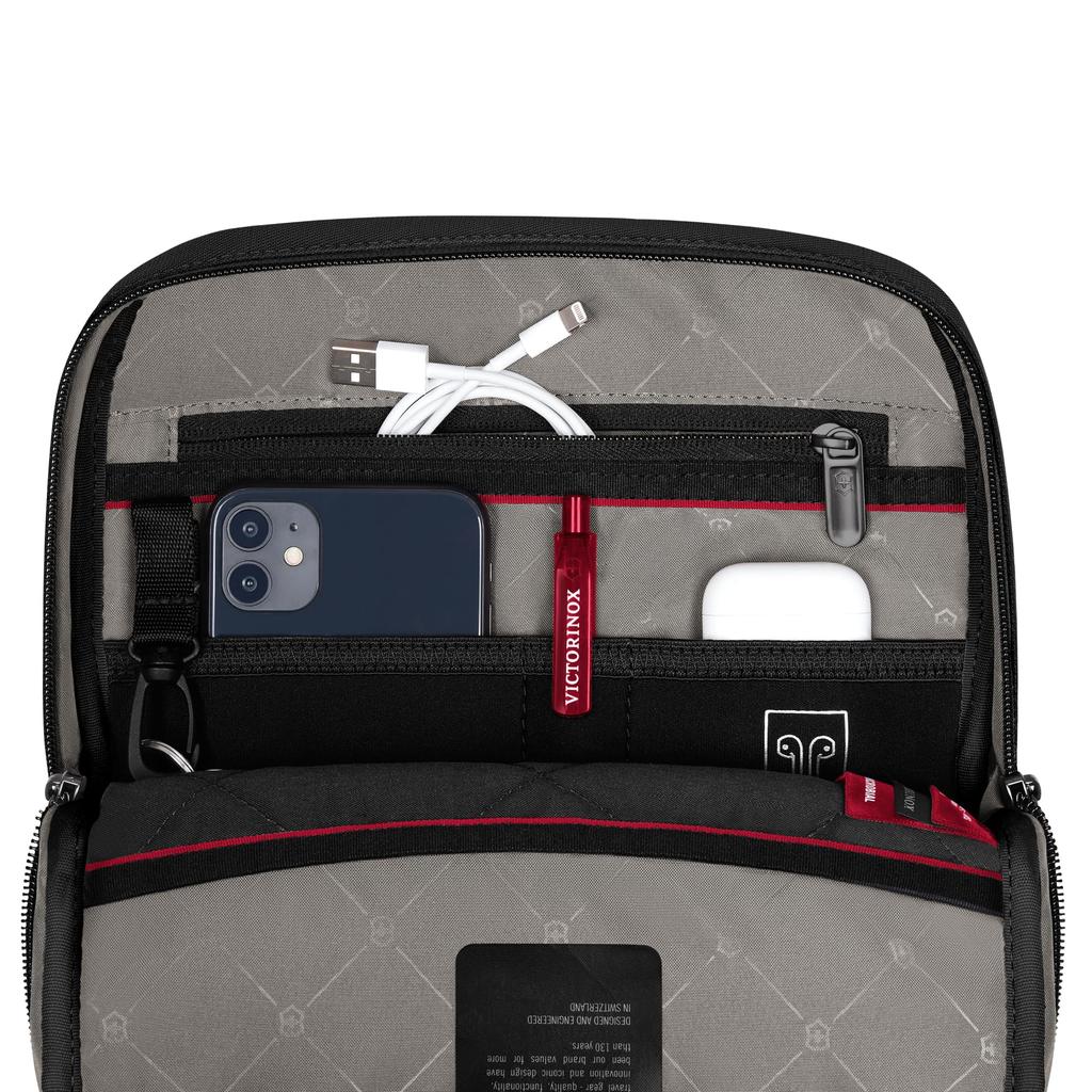 Victorinox Altmont Modern Crossbody Bag with Tablet Earphone Sound Shoulder 6L Antibacterial Multifunctional for Commuting and Business Black 11-inch