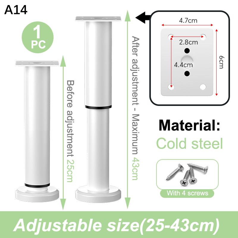 Heavy-Duty Adjustable Height Bed Frame Support Legs Furniture Support Columns Universal For Bed, Sofa, Cabinet, Dresser, Table