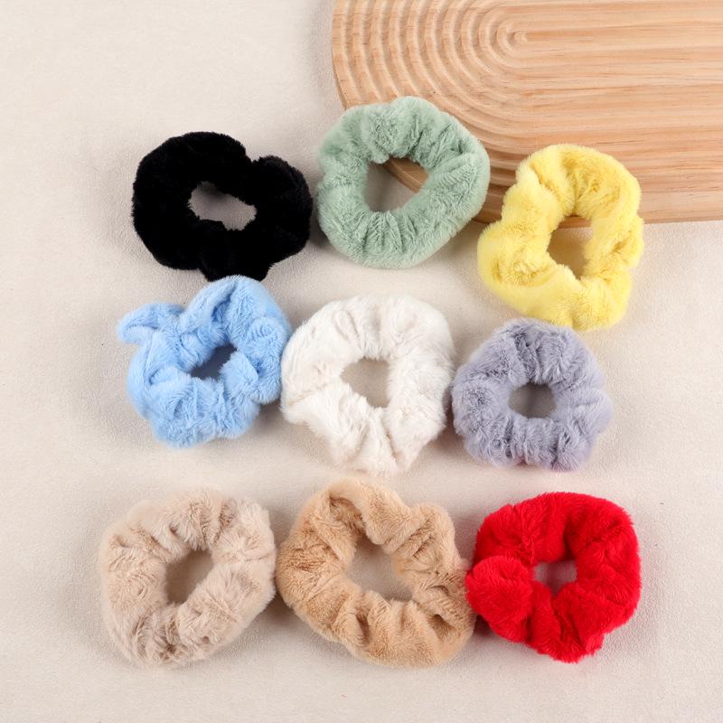 Elastico per Capelli in Peluche Colorato Caldo - Elastico ad Alta Elasticità per Coda di Cavallo per Autunno e Inverno