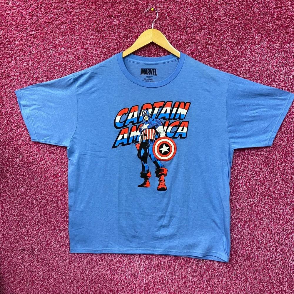 Marvel Captain America Vintage Style Blue TShirt XL Unisex T-Shirt S