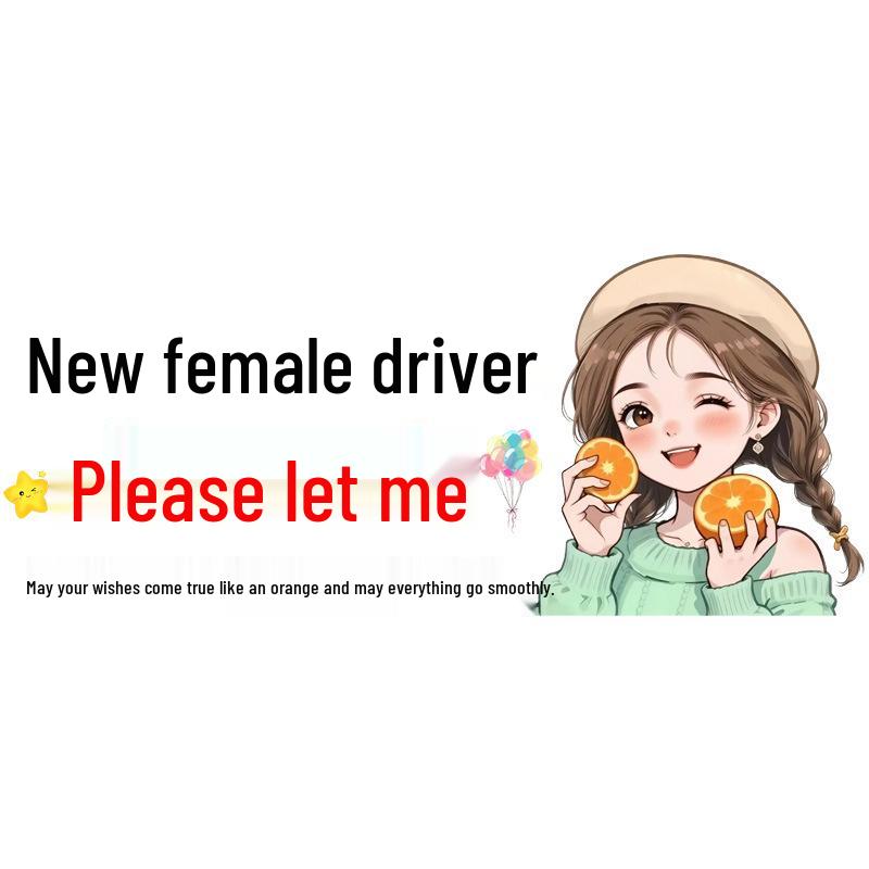 New Female Driver Reflective Warning Sticker – Please Let Me Pass, All the Best