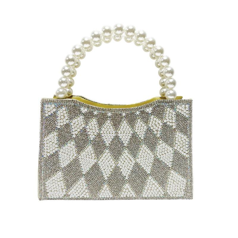Elegant Dinner Bag, Banquet Beaded Handbag, Diamond-encrusted Hand-held Bag, Pearl Crossbody Women's Bag