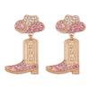 European and American new diamond-encrusted denim boots temperament light luxury high-end design versatile fashion earrings earrings earrings