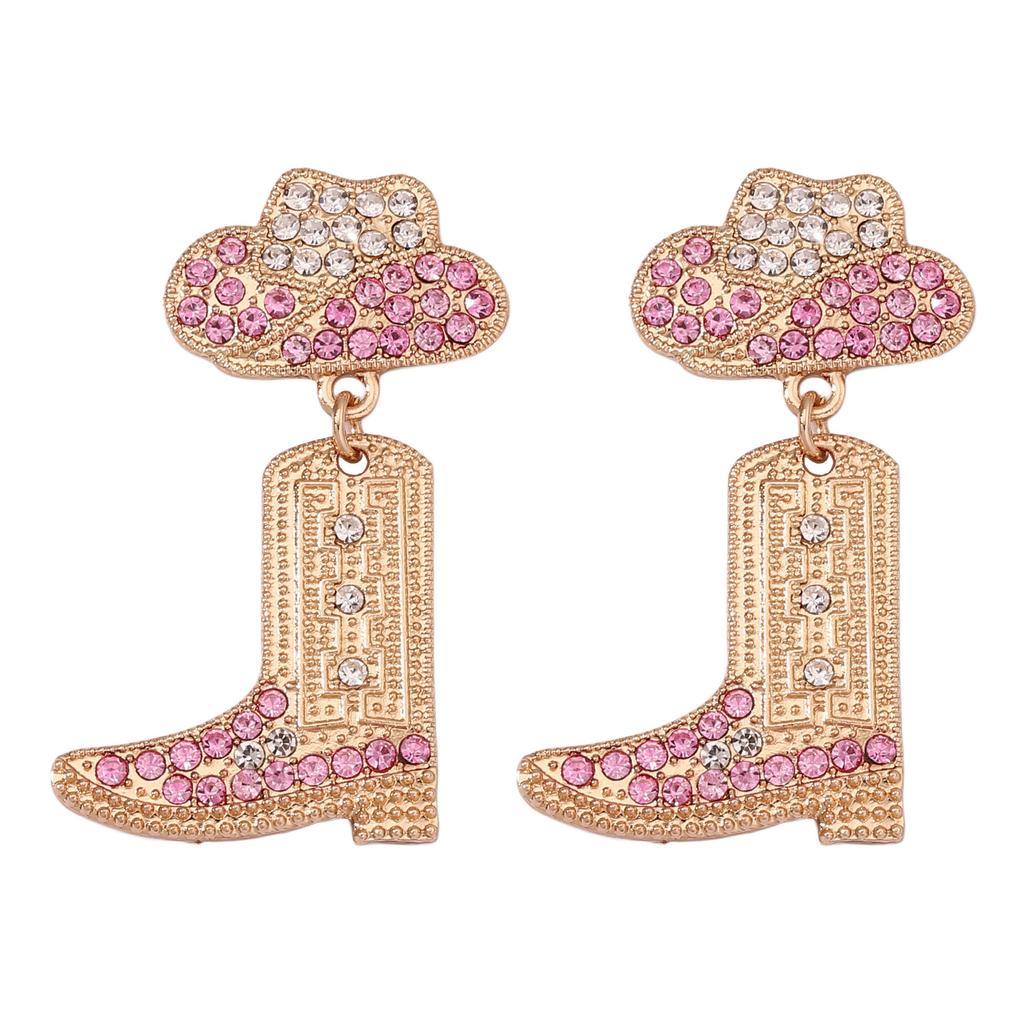 European and American new diamond-encrusted denim boots temperament light luxury high-end design versatile fashion earrings earrings earrings