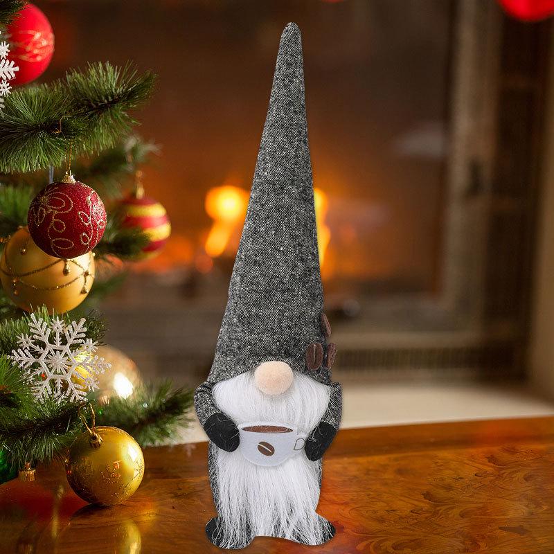 High-end Knitted Christmas Gnome Plush Ornament with Pointed Hat