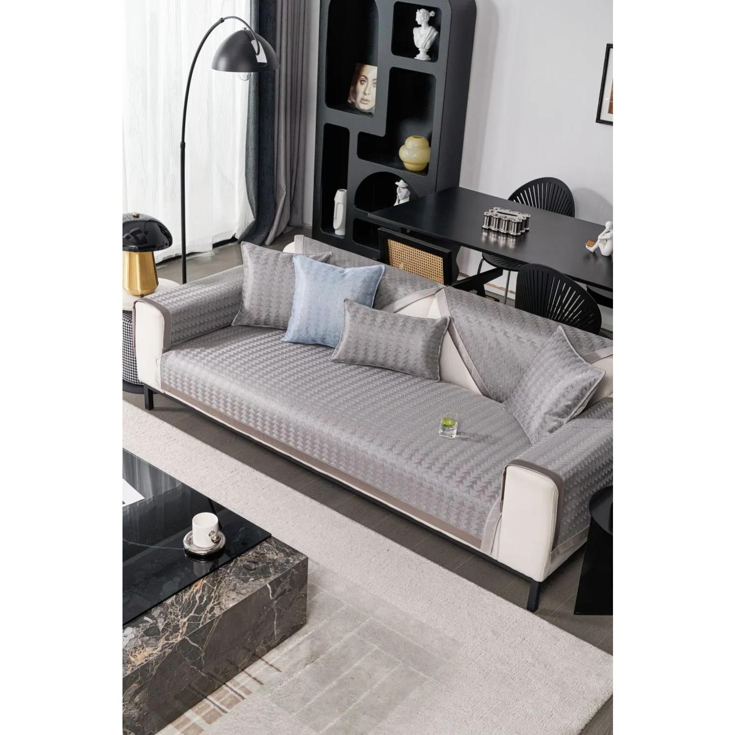 

Летний однотонный чехол для диванной подушки Ice Silk Cool Slipcover Funda Cojin для гостиной, противоскользящая защита мебели для дивана 70X70cm 1pc