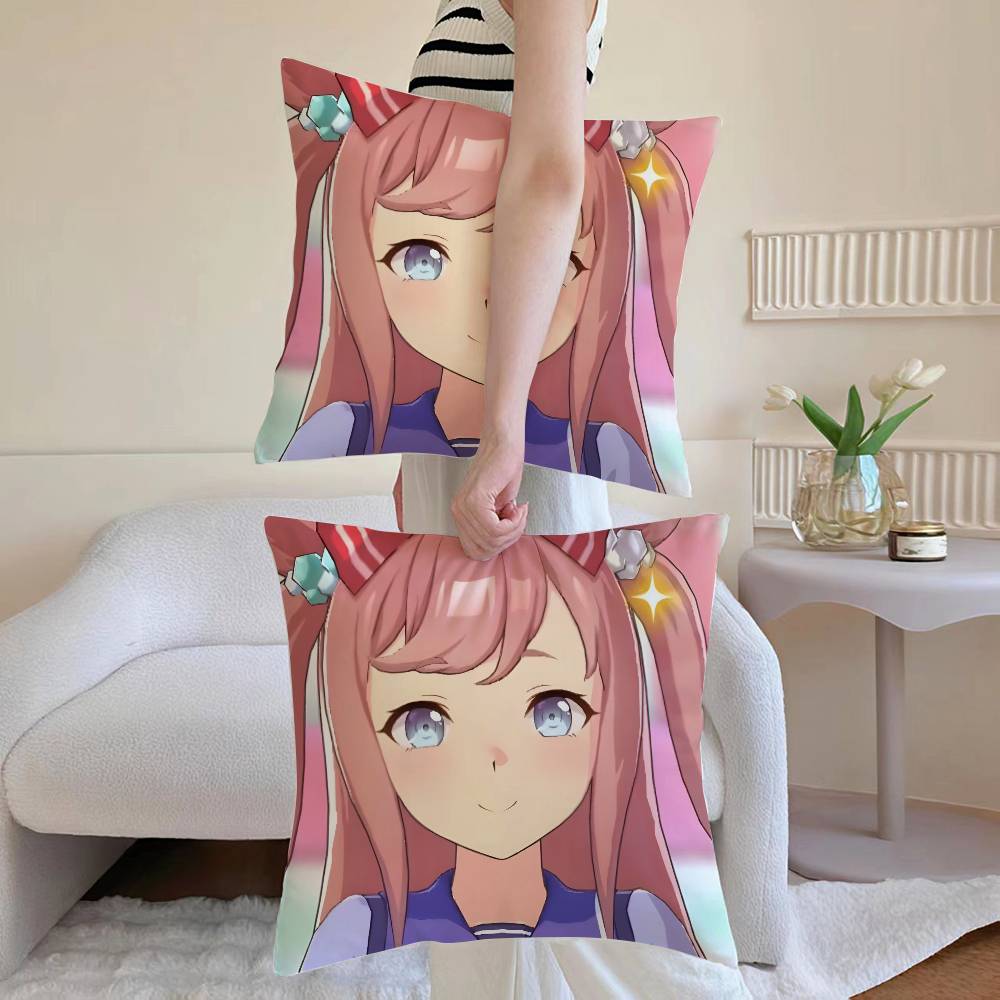 U-Uma Musume Agnes Digital Pillow Case Sofa and Living Room Decorative Cushion Covers Dust-proof and Mite-proof Invisible Zipper