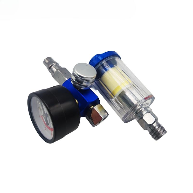 Air Regulator Pressure Gauge with JP/EU/US Adapter for Spray Gun Air Tool in-line Oil Water Separator Filter Separator Spray Gun