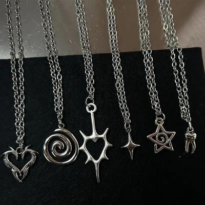 Mode Antik Silber Farbe Star Swirl Anhänger Halskette für Frauen Nette Stern Schmuck Party Geschenke