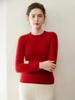 Women's 100% Pure Cashmere Slim Fit Round Neck Sweater, Seamless Knit Pullover for Autumn/Winter