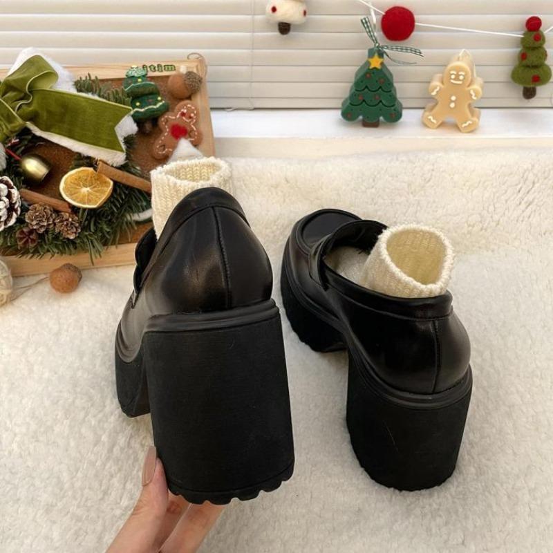 Mary Janes Ladies High Heels Chunky Shoes Woman 2025 Trend Vintage Black Sandals Students Jk Lolita Shoes Solid Elegant Heels