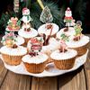 Christmas Cake Decoration Flags Set With Vintage Design For Holiday Parties