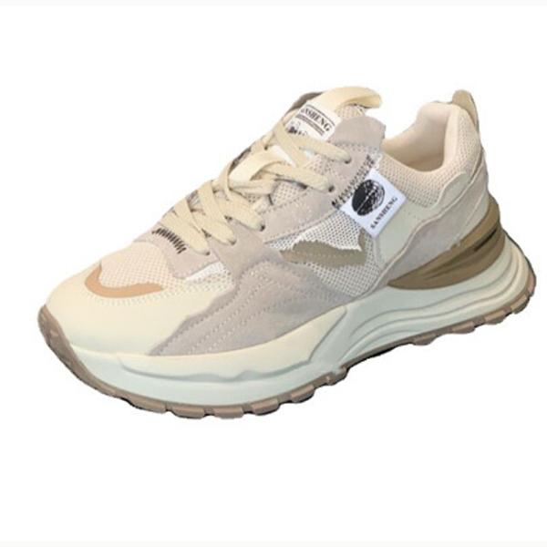 

Модные весенне-осенние ретро-серые туфли на толстой подошве из мягкой кожи Pops Shoes для женщин Hundred Casual Sports Women Shoes 35 бежевый