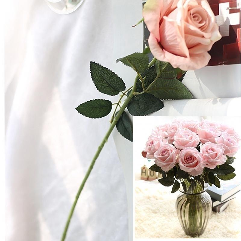 Home Decor künstliche gefälschte Rosen Flanell Blume Brautstrauß Hochzeit Party