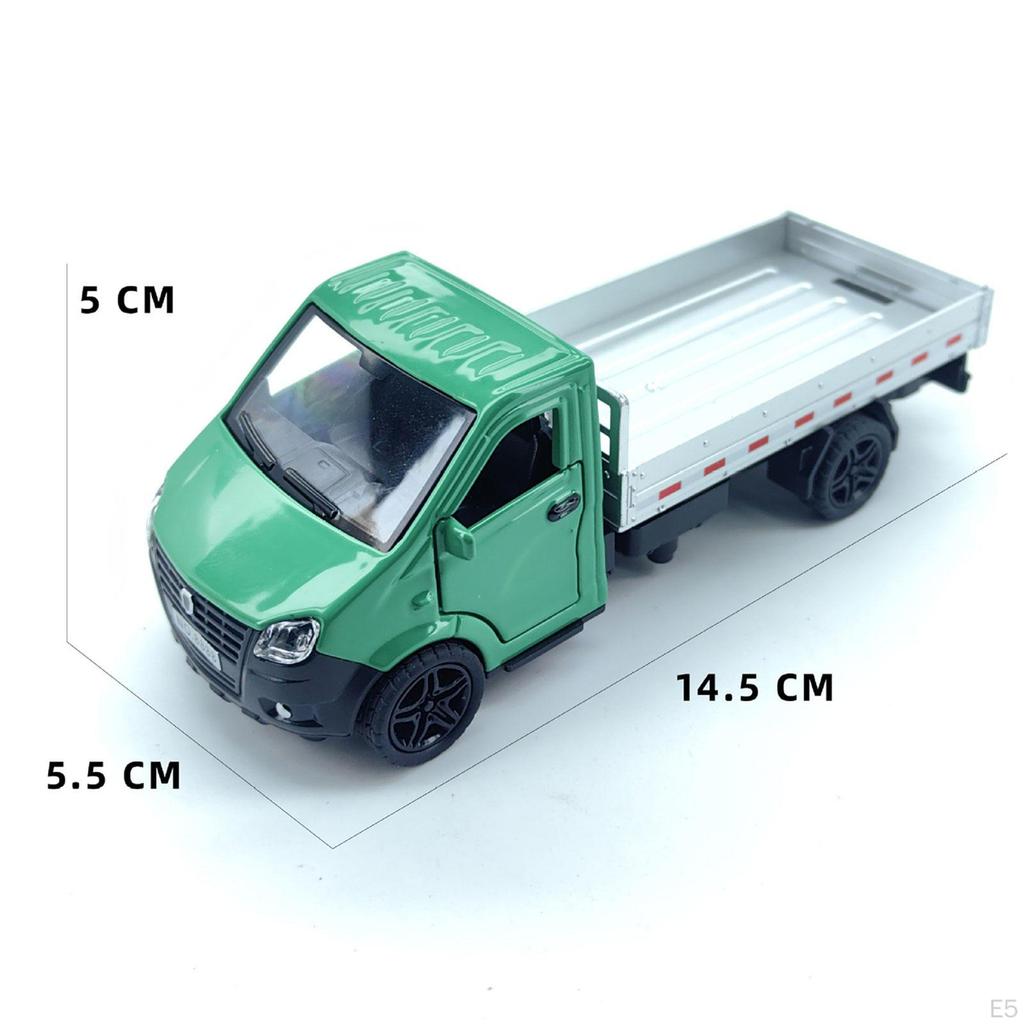 Alloy Toy Truck Model for Kids with Pullback Mechanism, Opening Doors, Portable, Lightweight,