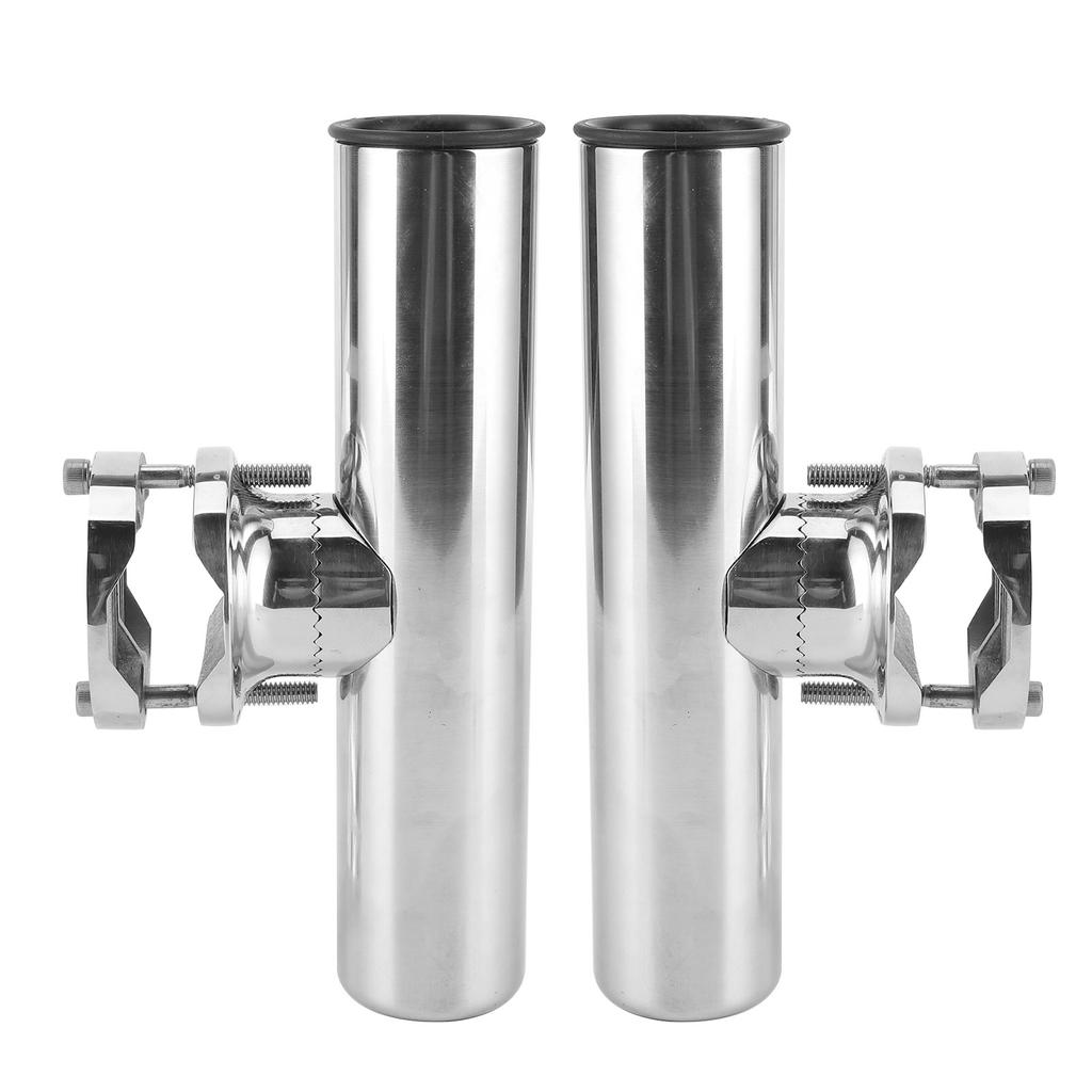 2pcs Stainless Steel Fishing Rod Holder for Tournament Style Clamp for 1‑1 4into 2in Rail Mount