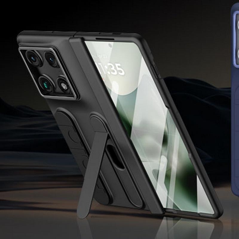 Custodia per Telefono con Supporto da Polso Cernierato per Motorola Moto Razr Fold Ibrida TPU+PC Pellicola Protettiva per Schermo Cover con Supporto Antiurto