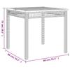 Garden Table Gray 80 x 80 x 75 cm Poly Rattan & Acacia Wood