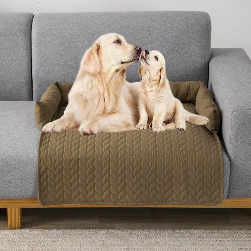Waterproof Dog Sofa Cover Cushion Pet Bed Sleeping Mat for Large Dog Couch Calming Nest Cats Seating Protector with Neck Bolster 757515cm 1980₽