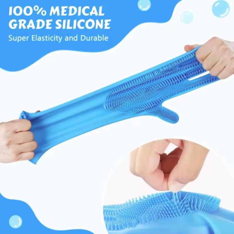 Pet Grooming Bathing Gloves Dog Cat Bathing Shampoo Scrubber Magic Massaging Cleaning Cleanner Sponge Silicon Hair Removal Glove
