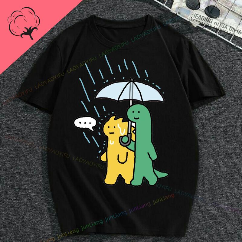 Fun Pizza Joguman Dinosaur T Shirt Unisex Clothes Short Sleeve Fashion Woman 100 Cotton Streetwear Womens Tshirts Men Tshirt
