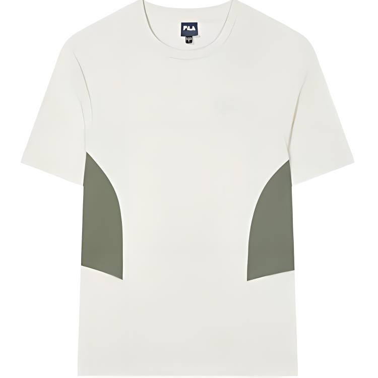 FILA T Shirts Men s Cloud White Crew Neck Moderate Straight Fit F71M429102F-BK S