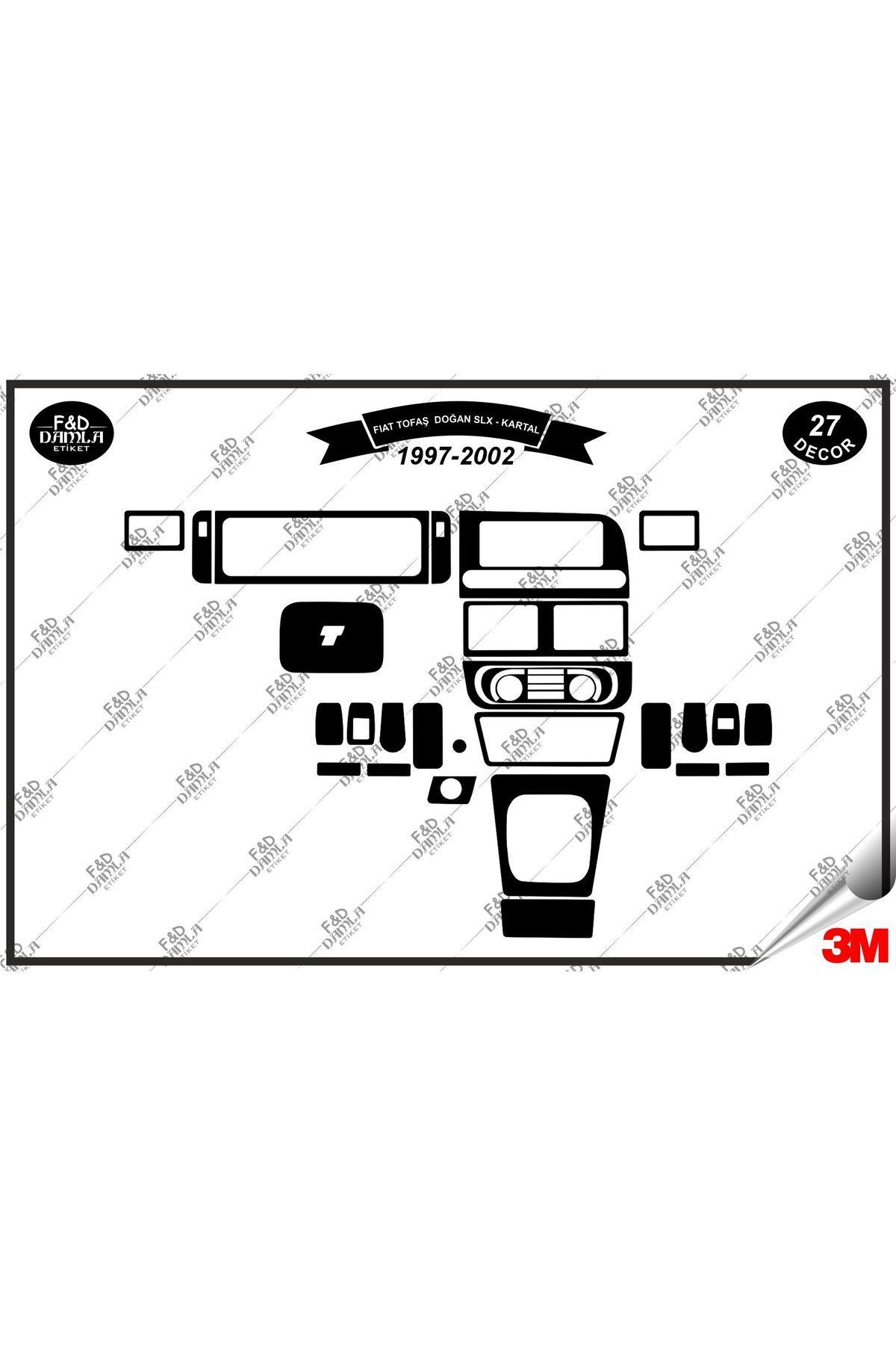 

Fiat Tofaş Doğan SLX - Kartal 1997-2002 Torpido Konsol Trim Göğüs Maun Kaplama Set 27 Parça Siyah