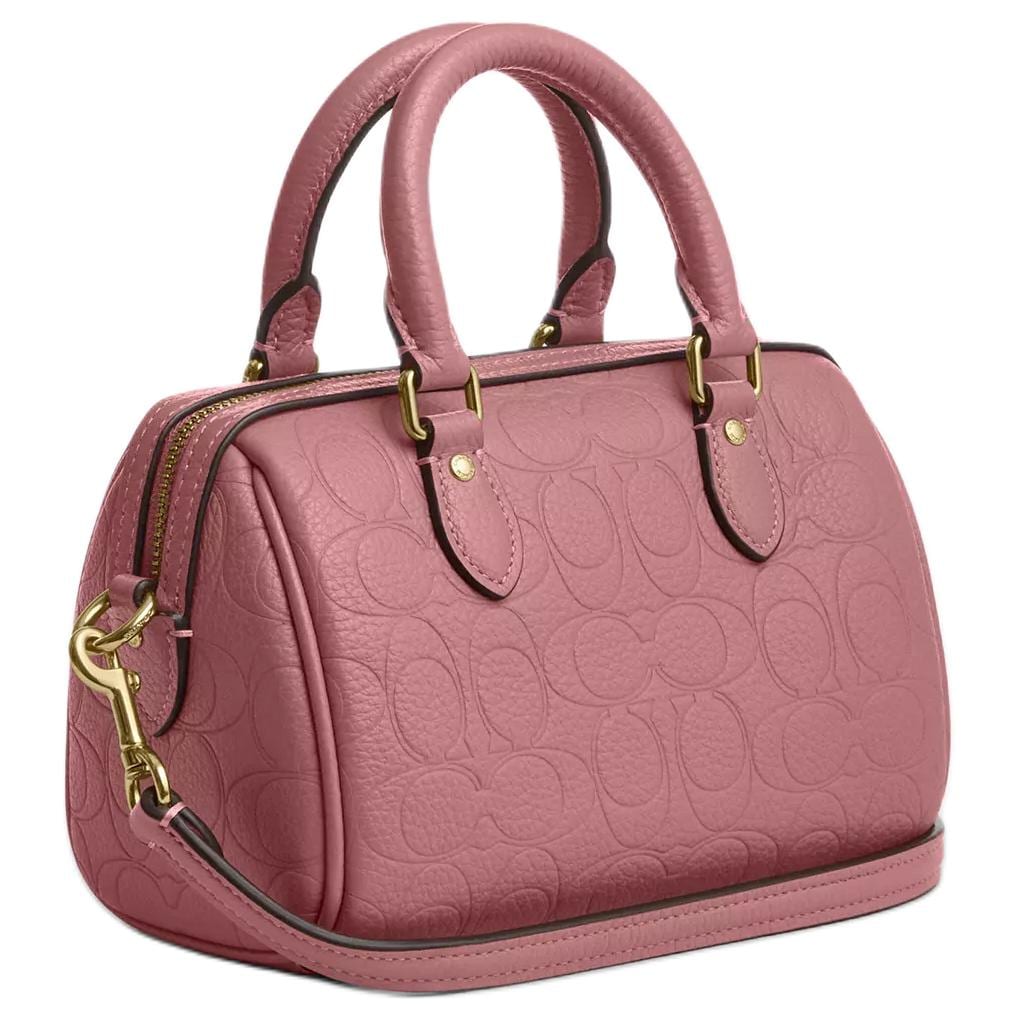 COACH Rowan Pebbled Leather Boston Bag, One Shoulder Handbag Mini Women's Pink CCF28-IMPEO