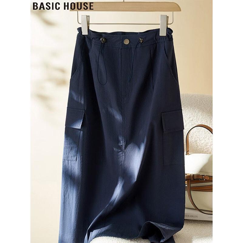 Basic House Women s Workwear A-Line Midi Skirt 2XL темно-синий