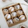 Acryl Weihnachtsbaumschmuck: 9-teiliges Set - 8 cm Schaumstoff-Hängekugeln mit Schneeflocken-Transparentdesign