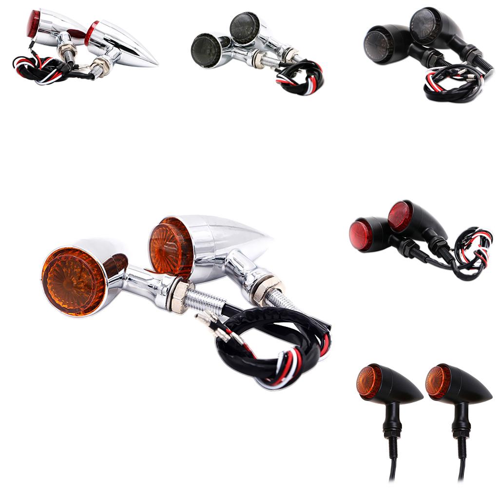 LED Turn Signal Light Aluminum Alloy Vintage Blinker Motorcycle Indicator Lamp for Custom Bike Rear Light