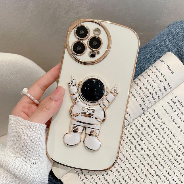 

Роскошный чехол-держатель для телефона с астронавтом для Iphone 13 12 11 Pro Max X Xr Xs Max 7 8plus, милый мягкий противоударный чехол с круглыми линзами For iPhone 13Pro Max
