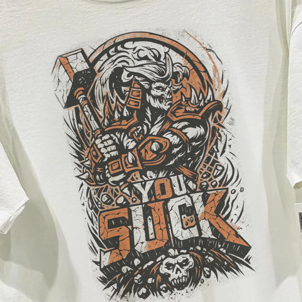 

Mortal Kombat Шао-Кан Ты Отстой Оскорбительная Футболка Ретро Дизайн 4XL