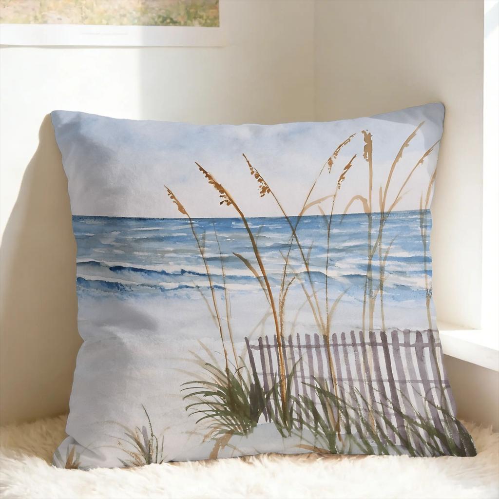 Hot Beach Theme Pillow Cover Custom Cushion Cover Kawaii Pillow Case For Sofa Couch Bed Living Room